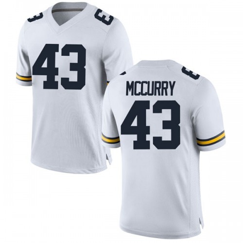 Jake McCurry Michigan Wolverines Men's NCAA #43 White Replica Brand Jordan College Stitched Football Jersey BMH3154XC